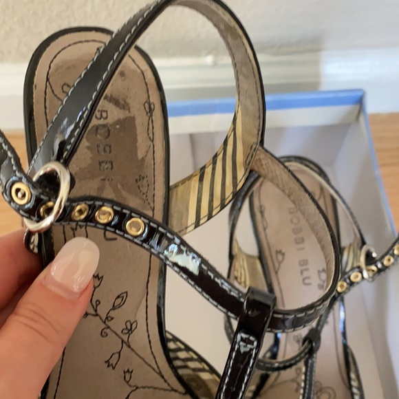 Bobbi Blu Madison black patent leather lace heels 50s 60s pinup Mary jane 8.5 - Picture 15 of 16